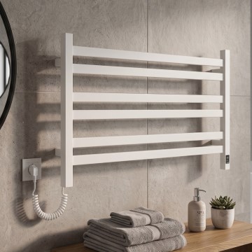 Vertaduro - Toallero eléctrico con termostato AVA 181W/230V 50x90 cm IP44 blanco izquierdo