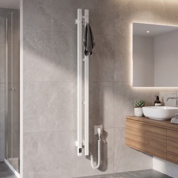Vertaduro - Toallero eléctrico con termostato VEO 70W/230V 120x9 cm IP44 blanco derecho