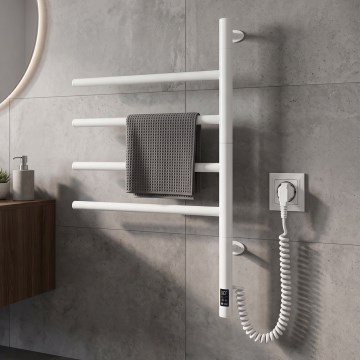 Vertaduro - Toallero eléctrico giratorio con termostato ARA 60W/230V 65x49 cm IP44 blanco