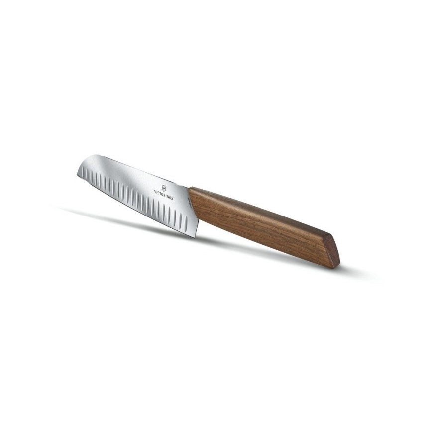 Victorinox - Cuchillo de cocina Santoku SWISS MODERN 17 cm, mango de nogal