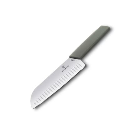 Victorinox - Cuchillo de cocina Santoku SWISS MODERN 17 cm verde