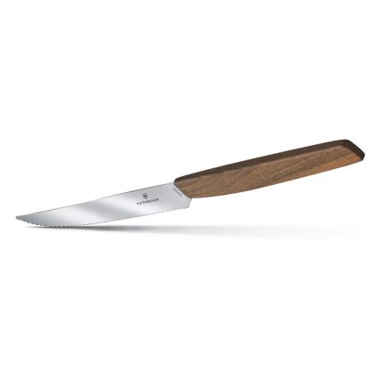 Victorinox - Juego de 2 cuchillos para bistec SWISS MODERN, hoja 12 cm, mango de nogal