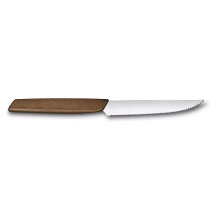 Victorinox - Juego de 2 cuchillos para bistec SWISS MODERN, hoja 12 cm, mango de nogal