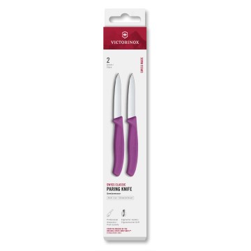 Victorinox - Juego de 2 cuchillos para verduras SWISS CLASSIC 8 cm, morado