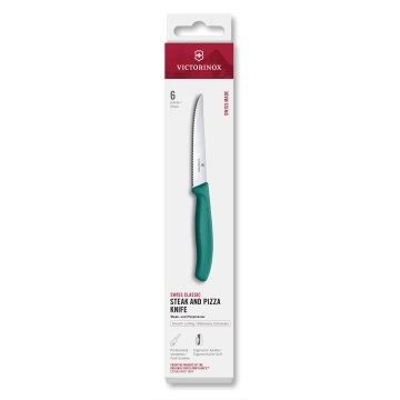 Victorinox - Juego de 6 cuchillos para filete SWISS CLASSIC, 11 cm, turquesa