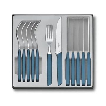 Victorinox - Juego de cubiertos SWISS MODERN, 12 piezas, azul