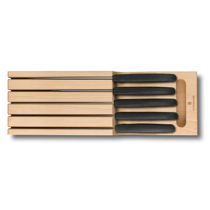Victorinox - Juego de cuchillos de cocina con organizador, 6 piezas, haya/beige