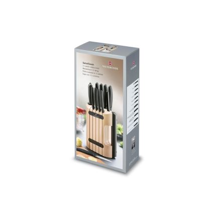 Victorinox - Juego de cuchillos de cocina en bloque SWISS CLASSIC, 12 piezas, madera de haya/beige