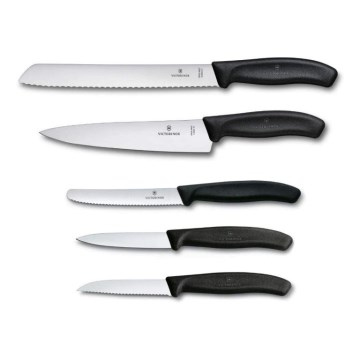 Victorinox - Juego de cuchillos de cocina SWISS CLASSIC, 5 piezas, negro