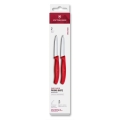 Victorinox - Set de 2 cuchillos de cocina SWISS CLASSIC para verduras, hoja 8 cm, color rojo