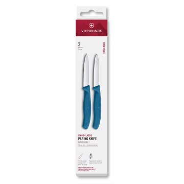 Victorinox - Set de 2 cuchillos para verduras SWISS CLASSIC, hoja de 8 cm, azul