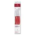 Victorinox - Set de cuchillos de cocina para verduras SWISS CLASSIC, 3 piezas, rojo