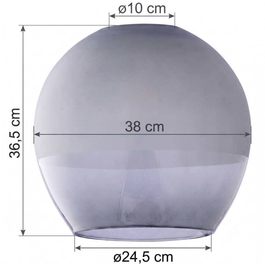 Vidrio de repuesto para candelabro KULA E27, Ø 38 cm, gris ahumado