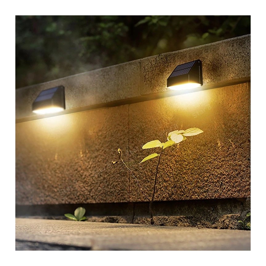 Viking - Aplique solar de pared LED con sensor LED/3,7V IP54 3000/4000K 2000 mAh