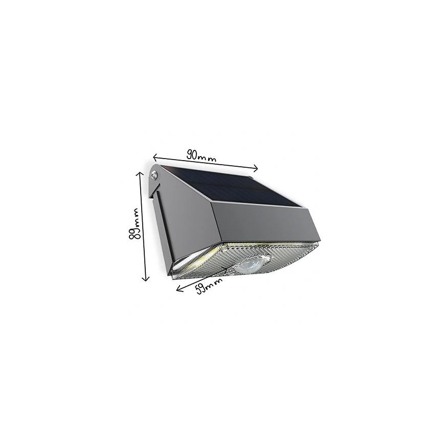 Viking - Aplique solar de pared LED con sensor LED/3,7V IP54 3000/4000K 2000 mAh