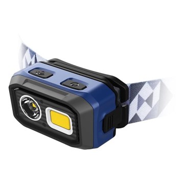 Viking - Linterna frontal LED recargable y regulable con sensor, 5V, IPX4, 400 lm, 3xAAA/1000 mAh