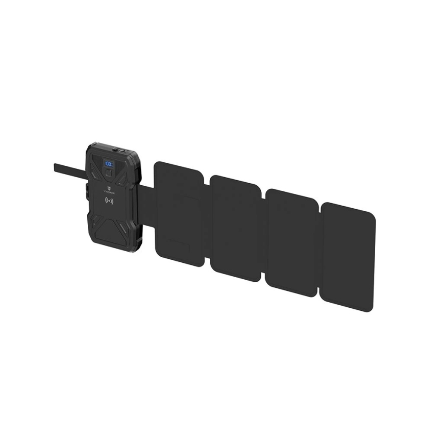Viking - Power Bank con linterna LED integrada, carga inalámbrica y panel solar Power Delivery 22,5W/10000 mAh