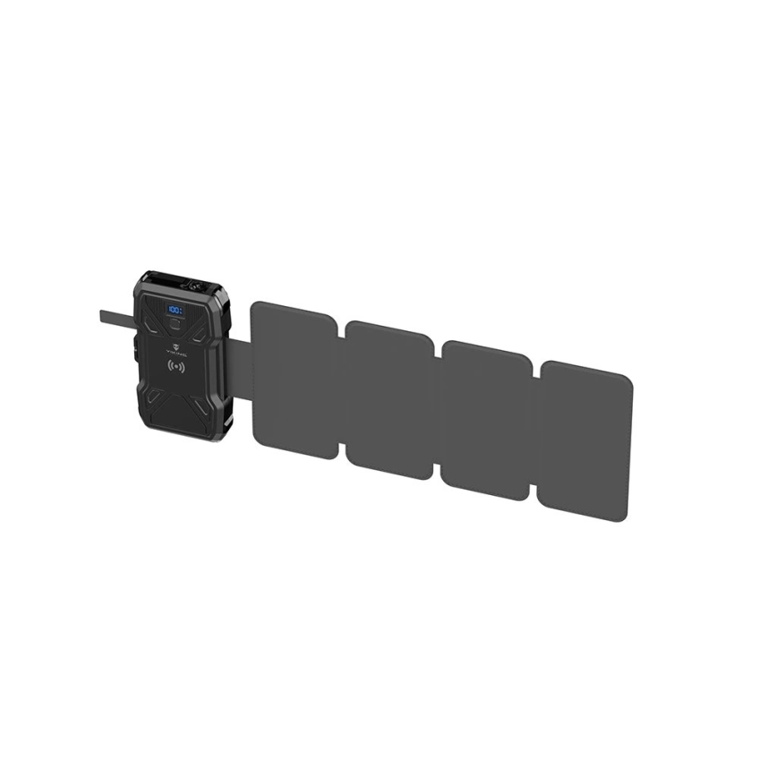 Viking - batería externa con linterna LED, carga inalámbrica y panel solar, Power Delivery 22,5 W / 20.000 mAh