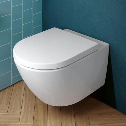 Villeroy & Boch 4670TSR1 - Inodoro suspendido SUBWAY 3.0 con asiento SoftClose, cerámica/blanco