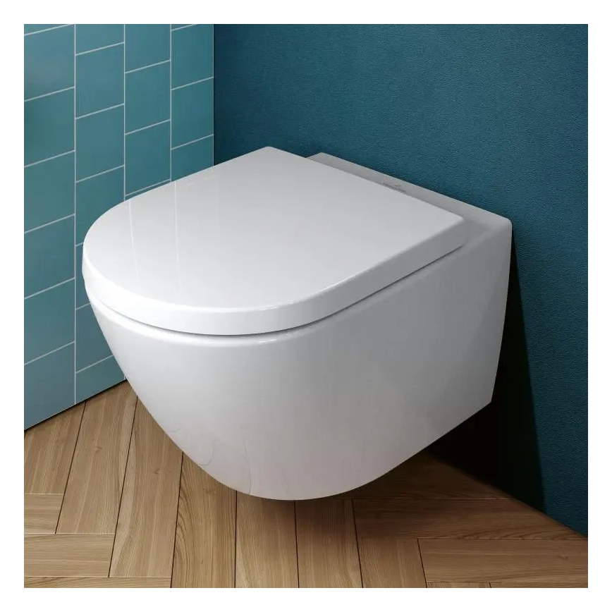 Villeroy & Boch 4670TSR1 - Inodoro suspendido SUBWAY 3.0 con asiento SoftClose, cerámica/blanco