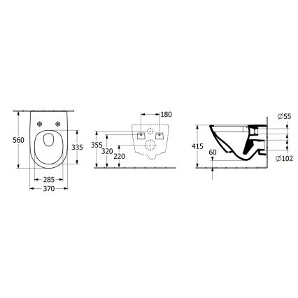 Villeroy & Boch 4670TSR1 - Inodoro suspendido SUBWAY 3.0 con asiento SoftClose, cerámica/blanco