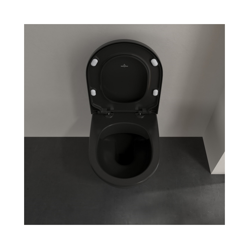Villeroy & Boch 5614R0R7 - Inodoro suspendido SUBWAY, cerámica, color negro