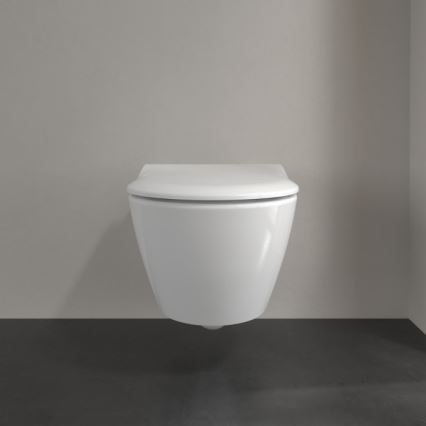 Villeroy & Boch 5614R201 - Inodoro suspendido con asiento SoftClose SUBWAY 2.0 cerámica/blanco