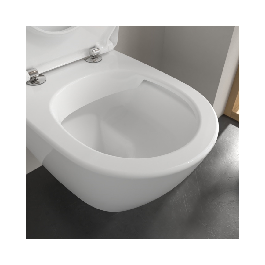 Villeroy & Boch 5614R201 - Inodoro suspendido con asiento SoftClose SUBWAY 2.0 cerámica/blanco