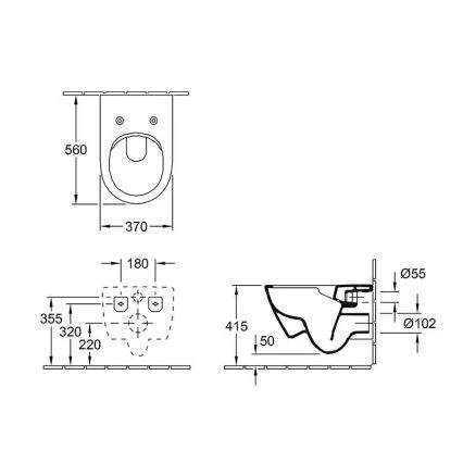 Villeroy & Boch 5614R201 - Inodoro suspendido con asiento SoftClose SUBWAY 2.0 cerámica/blanco