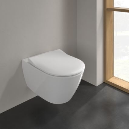 Villeroy & Boch 5614R2R1 - Inodoro suspendido con asiento SoftClose SUBWAY 2.0 cerámica/blanco