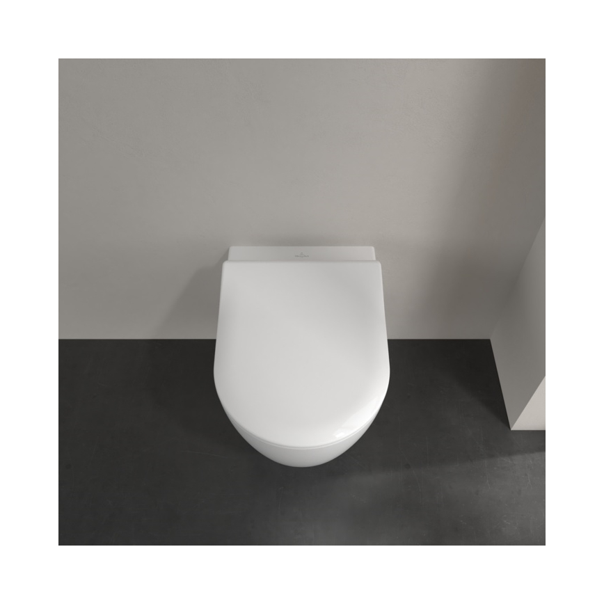 Villeroy & Boch 5656RSR1 - Inodoro suspendido AVENTO con asiento SoftClose, cerámica blanca