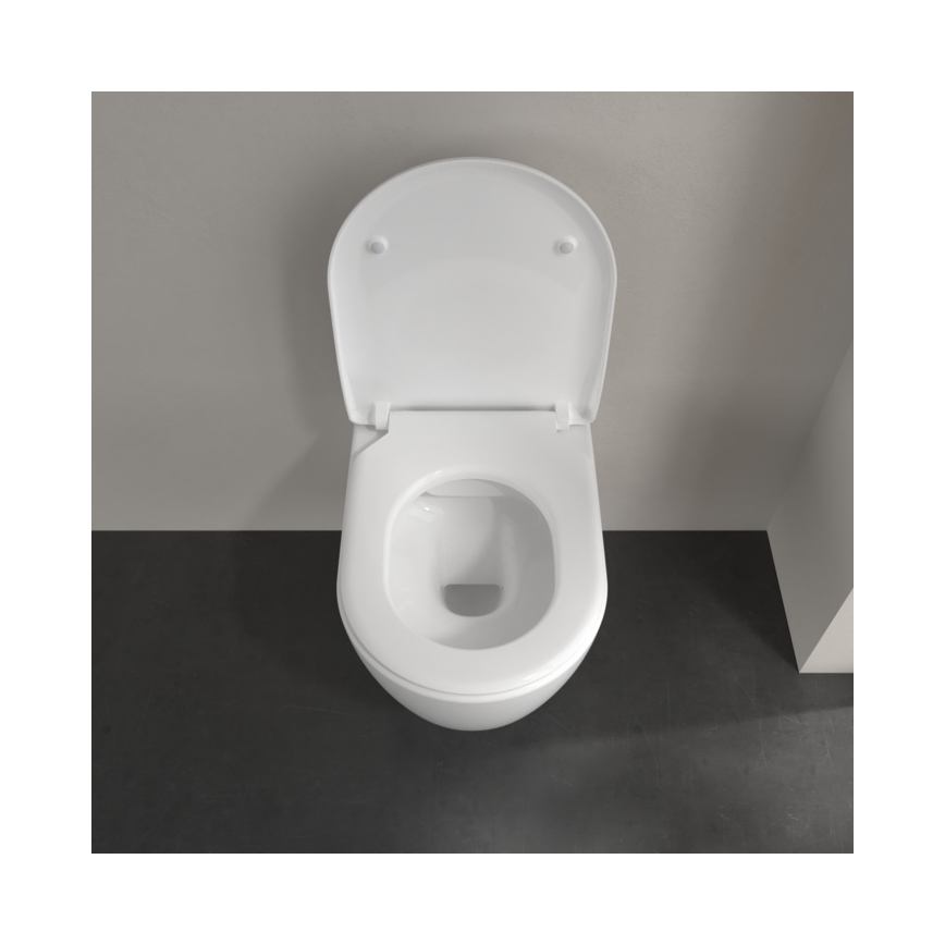 Villeroy & Boch 5656RSR1 - Inodoro suspendido AVENTO con asiento SoftClose, cerámica blanca