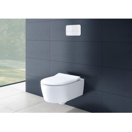 Villeroy & Boch 5656RSR1 - Inodoro suspendido AVENTO con asiento SoftClose, cerámica blanca
