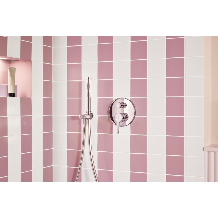 Villeroy & Boch TVC00046200061 - Soporte para ducha con salida de agua, acabado cromo brillante