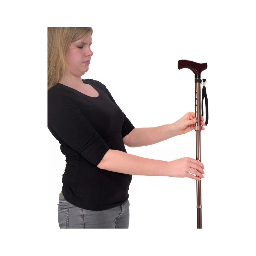 Vitility - Bastón plegable 92 cm marrón