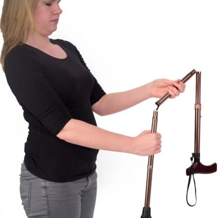Vitility - Bastón plegable 92 cm marrón