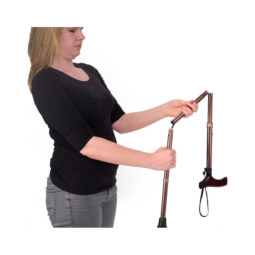 Vitility - Bastón plegable 92 cm marrón