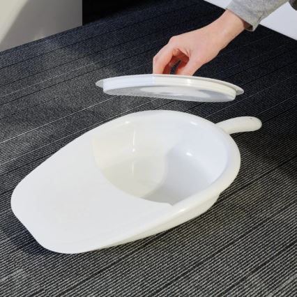 Vitility - Orinal para cama con tapa blanco