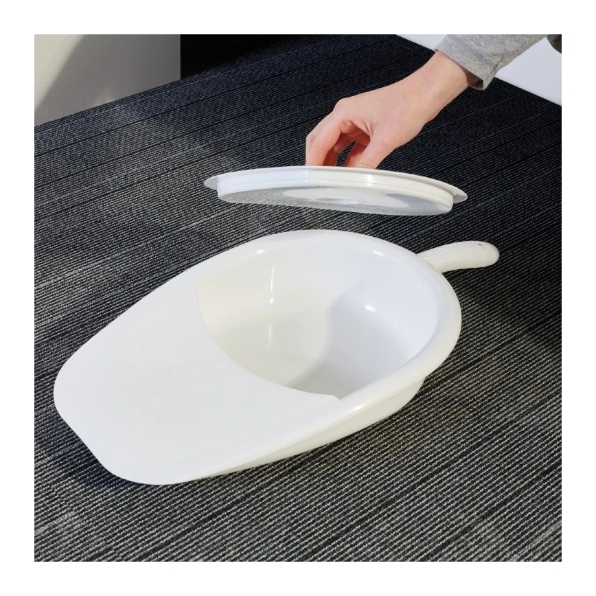 Vitility - Orinal para cama con tapa blanco
