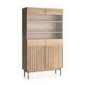 Vitrina KIOTO 106x183x37 cm roble Cremona/cristal