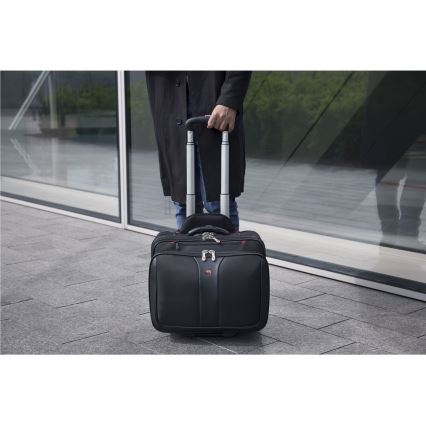 Wenger - Maleta de viaje con ruedas 25 l 17 + bolsa para portátil 15,6 Patriot negro