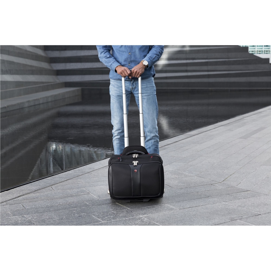Wenger - Maleta de viaje con ruedas 25 l 17 + bolsa para portátil 15,6 Patriot negro