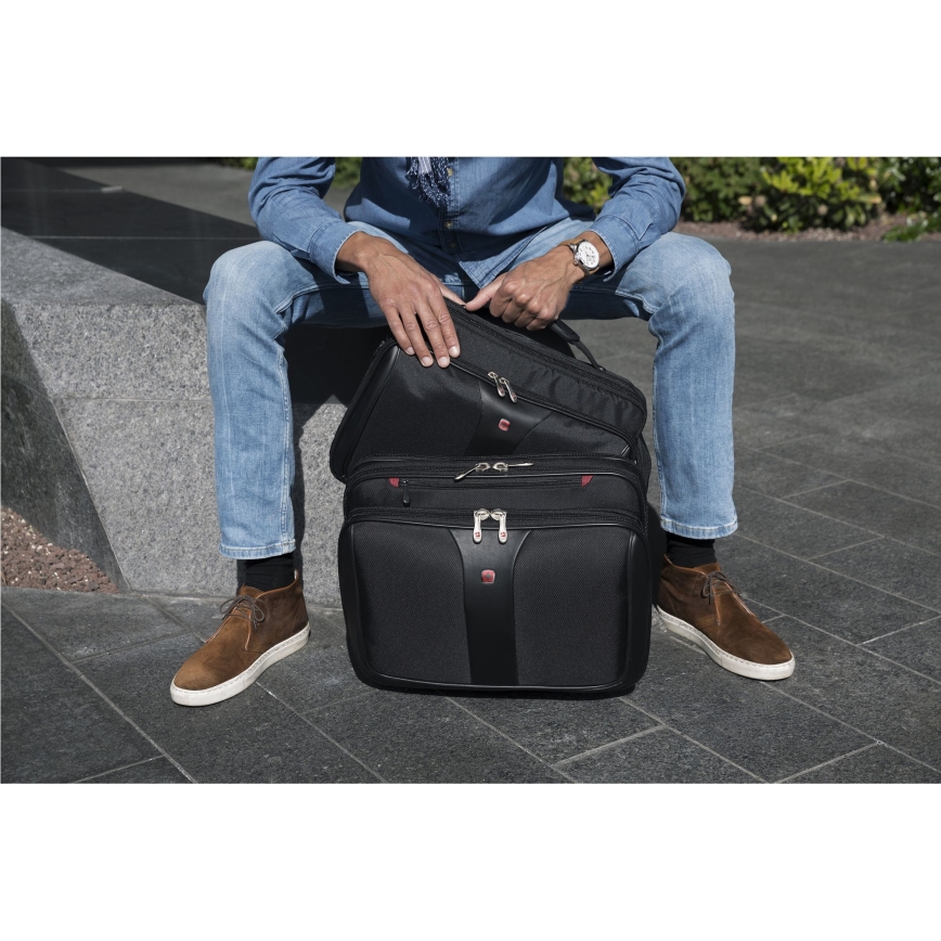 Wenger - Maleta de viaje con ruedas 25 l 17 + bolsa para portátil 15,6 Patriot negro