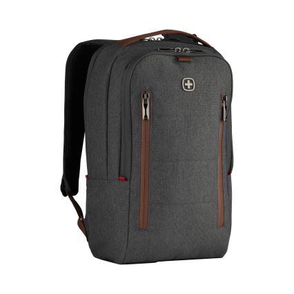 Wenger - Mochila para portátil 15 l 16 con bolsillo para tableta 12 + crossbody bag ciudad Upgrade 2en1 gris