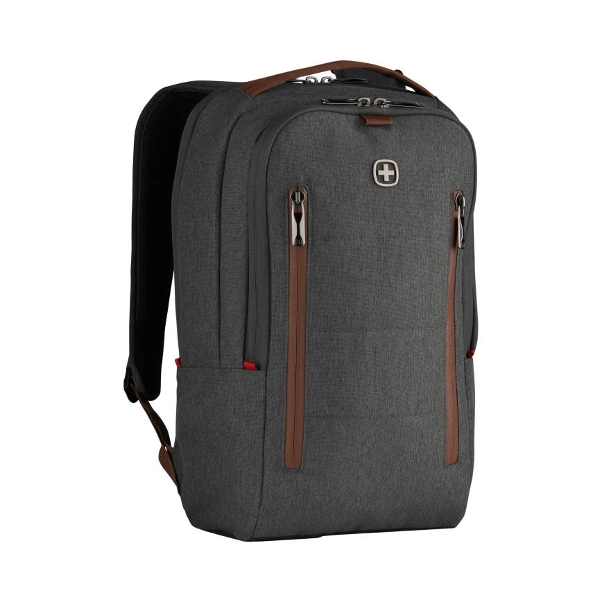 Wenger - Mochila para portátil 15 l 16 con bolsillo para tableta 12 + crossbody bag ciudad Upgrade 2en1 gris