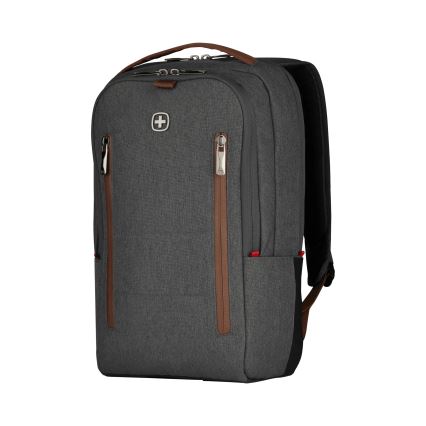 Wenger - Mochila para portátil 15 l 16 con bolsillo para tableta 12 + crossbody bag ciudad Upgrade 2en1 gris