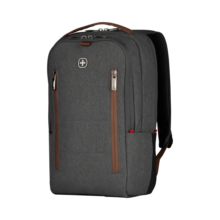 Wenger - Mochila para portátil 15 l 16 con bolsillo para tableta 12 + crossbody bag ciudad Upgrade 2en1 gris