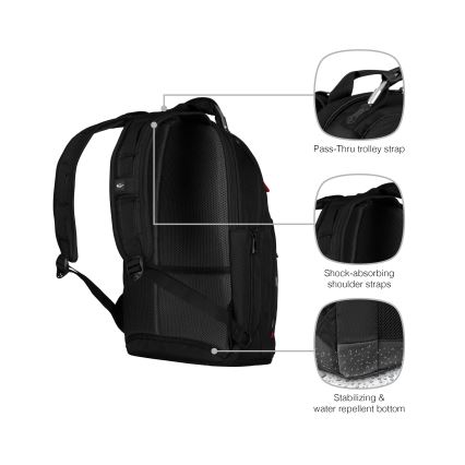Wenger - Mochila para portátil 20 l 15 con bolsillo para tableta 10 Gigabyte negro