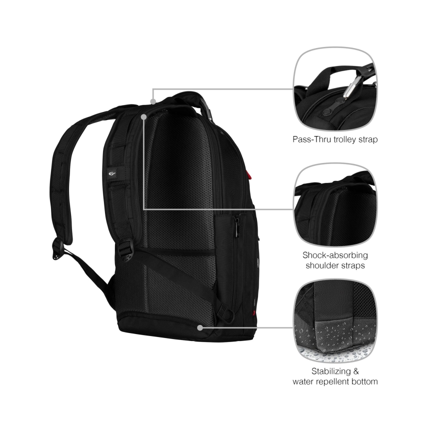 Wenger - Mochila para portátil 20 l 15 con bolsillo para tableta 10 Gigabyte negro