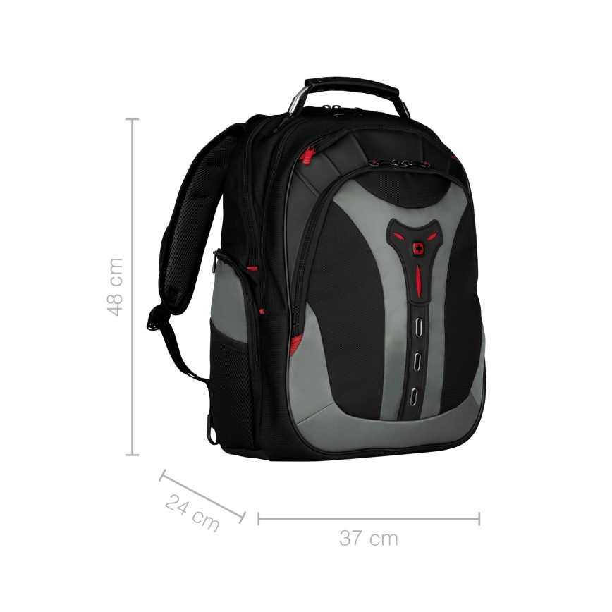Wenger - Mochila para portátil 25 l 17 con bolsillo para tableta 12 Pegasus negro/gris